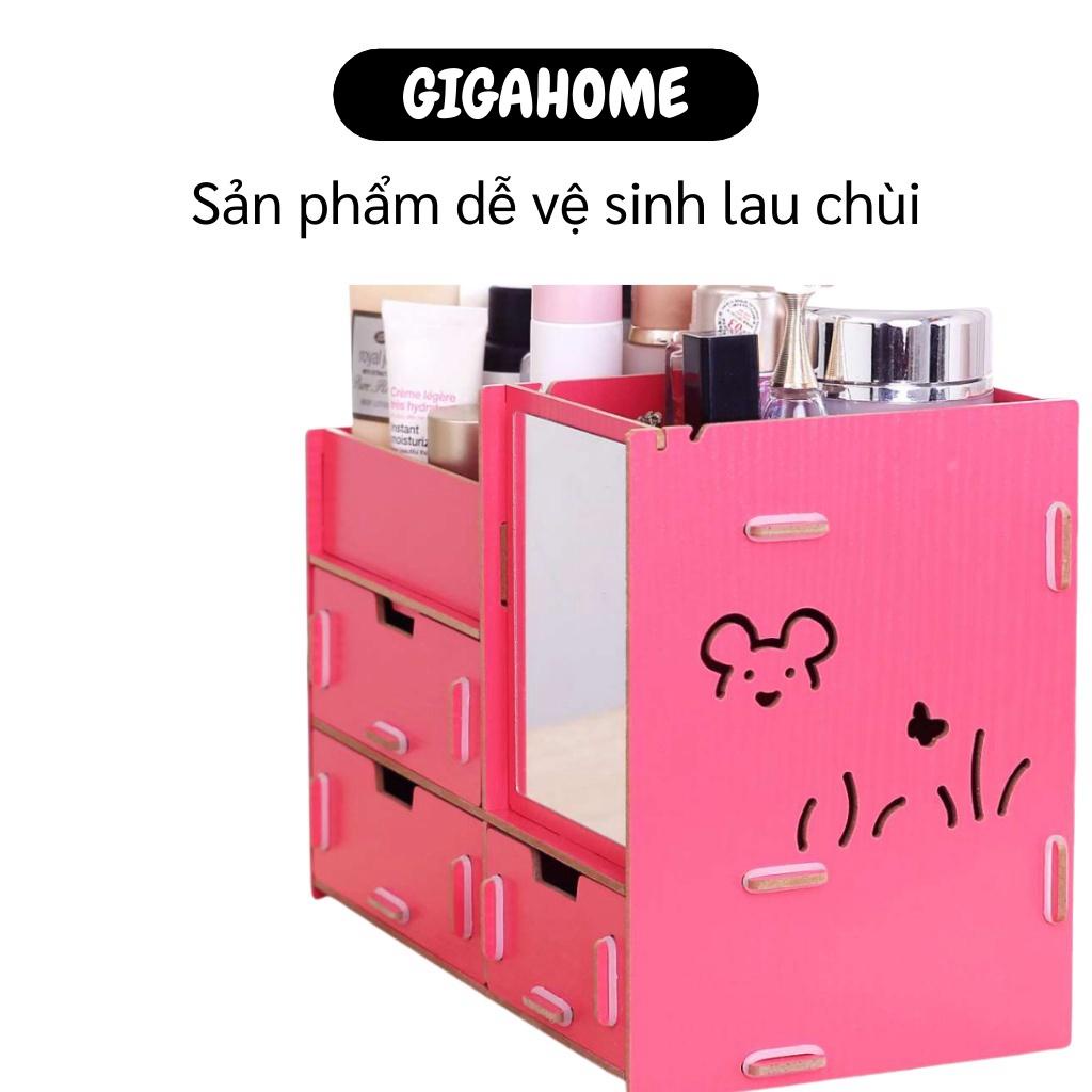 Kệ Mỹ Phẩm GIGAHOME Kệ Đựng Mỹ Phẩm Son Có Gương Giúp Đựng Đồ Makeup Trang Điểm 3123