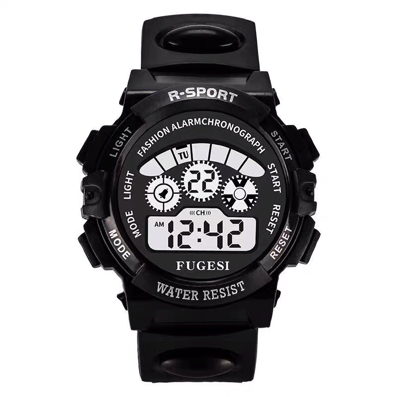 Đồng hồ Sport trẻ em đèn LED phát sáng chống nước 30m thiết kế thể thao siêu bền