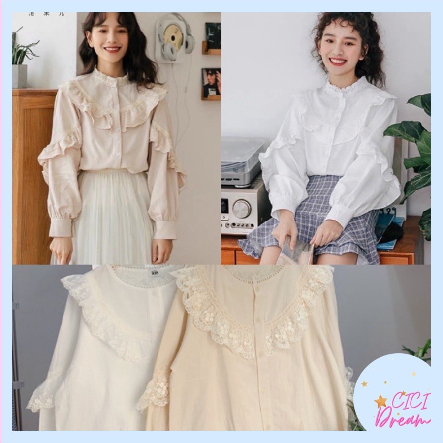 Áo sơ mi nữ babydoll BÈO CHÉO NGỰC VÀ TAY dài, Áo sơ mi nữ babydoll tay bo cổ viền tiểu thư nàng thơ