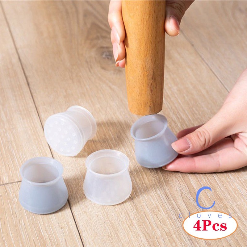 Bộ 4 Miếng Bọc Chân Bàn Ghế Bằng Silicone Chống Trượt Tiện Dụng