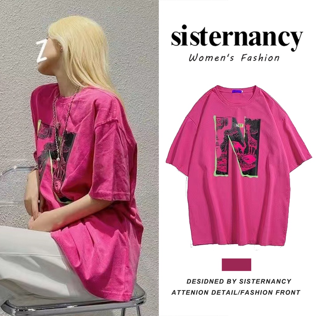 Áo thun ngắn tay dáng rộng phong cách Hàn Quốc thời trang | BigBuy360 - bigbuy360.vn