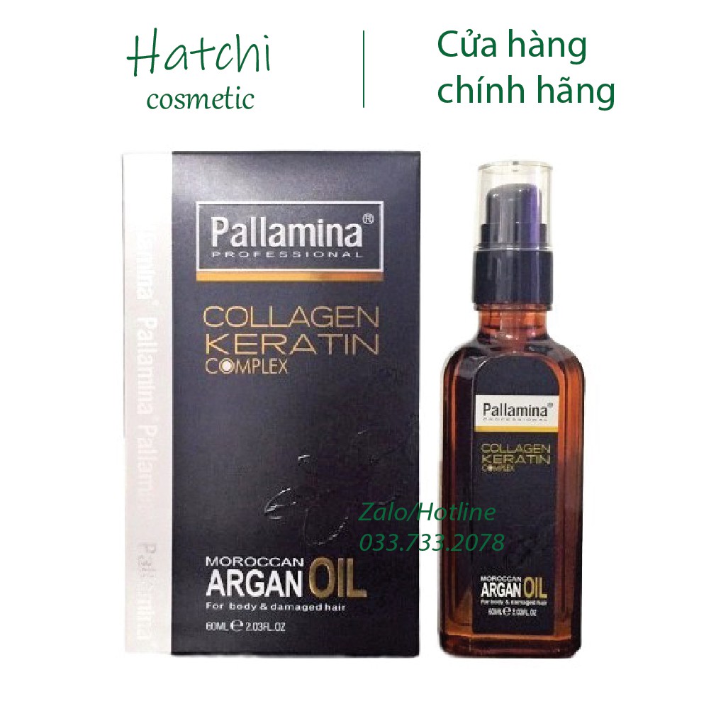 Tinh Dầu Phục Hồi Tóc Hư Tổn Pallamina Collagen Argan Oil 60ml