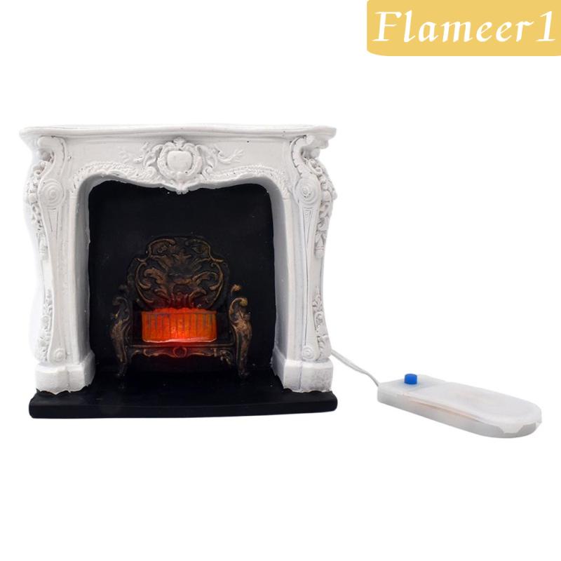 [Flameameer1] Mô Hình Lò Sưởi Mini Trang Trí Phòng Khách Phong Cách Vintage