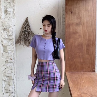 SET ÁO CROPTOP + CHÂN VÁY CARO