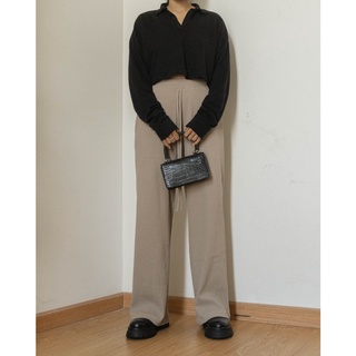 Áo thun nỉ crop top cổ bẻ form oversized - áo thun polo cổ trụ nữ tay dài resty