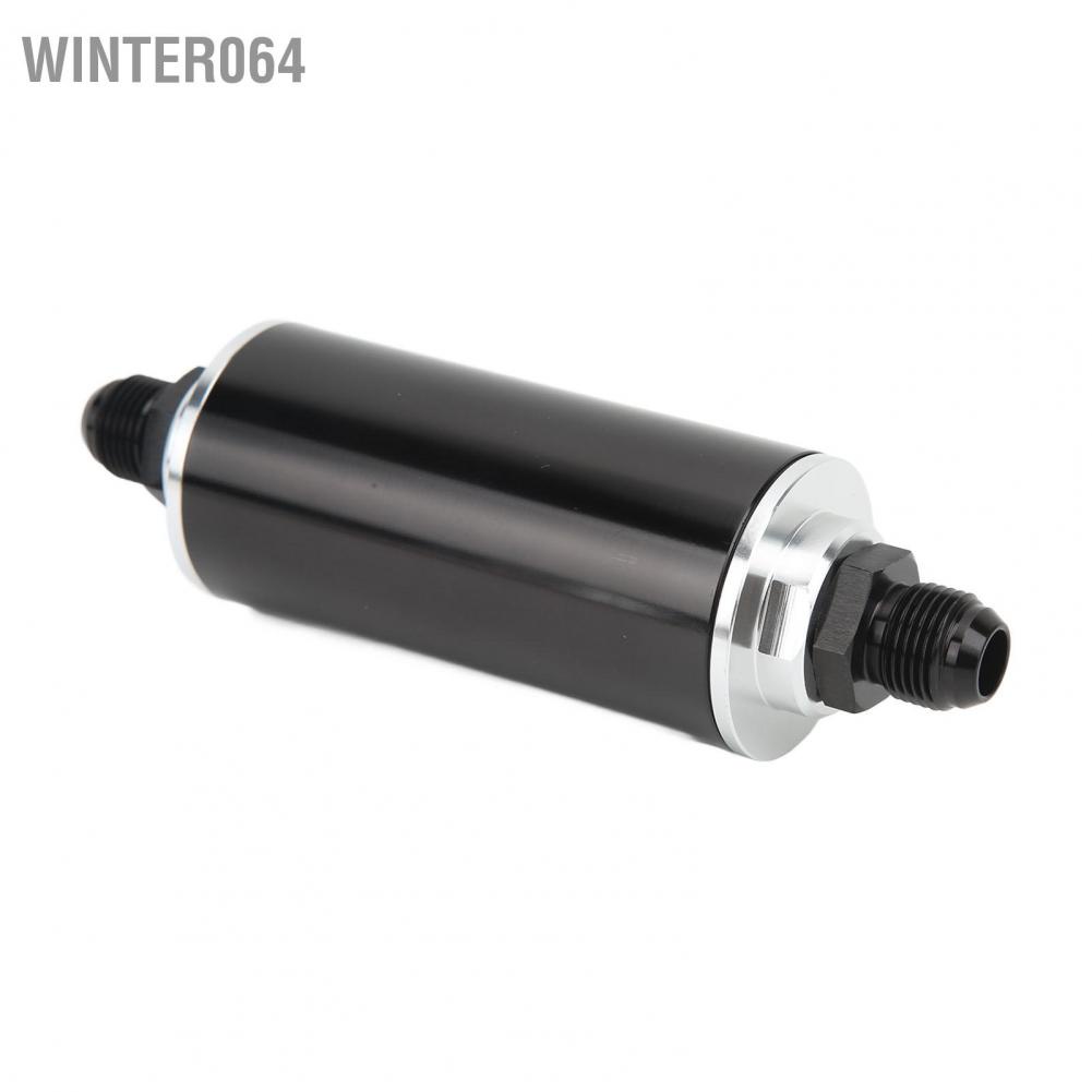 Winter064 50mm Billet Aluminum Fuel Filter Black with Bracket 6AN 8AN 10AN Adapter Universal for Car