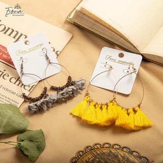 Khuyên tai boho tua rua nhiều màu phong cách vintage