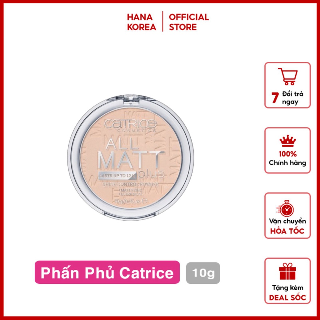 Phấn Phủ Kiềm Dầu Hoàn Hảo Catrice All Matt Plus Shine Control Powder 10g #010 Trasparent