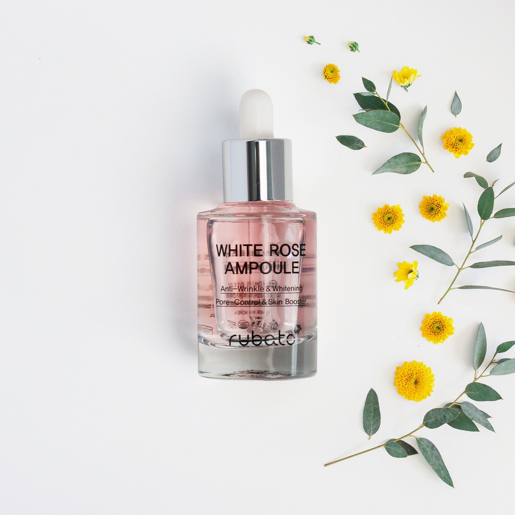 Serum Rubato White Rose Ampoule Cho Da Dầu Mụn Và Dưỡng Ẩm, Tinh Chất Làm Trắng Da, Thương Hiệu Hàn Quốc