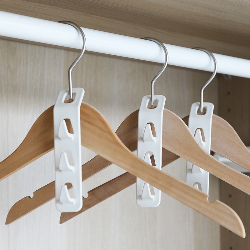 Bộ 4 Móc Nhựa Mini Treo Quần Áo Đa Năng Tiết Kiệm Không Gian