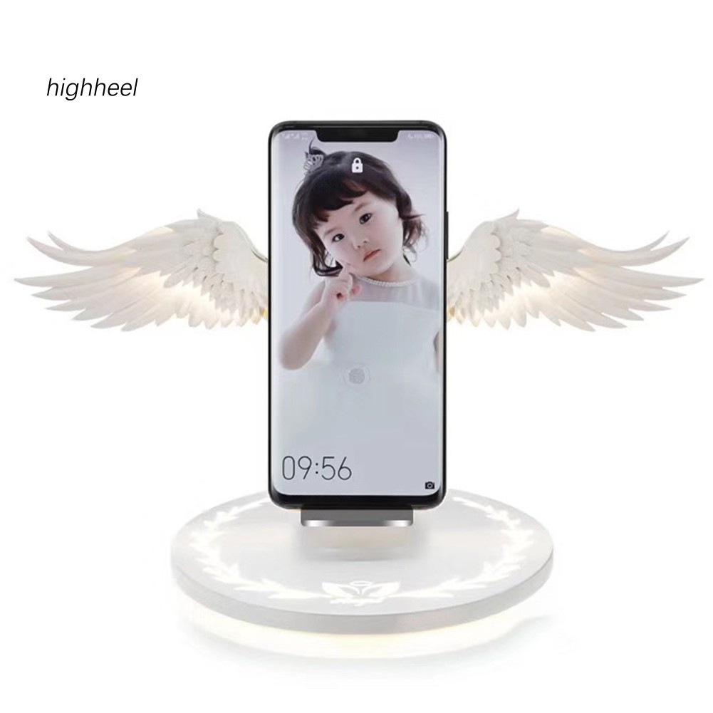 【OPHE】10W Angel Wing Wireless Charging Dock Mobile Phone Charger for Huawei iPhone