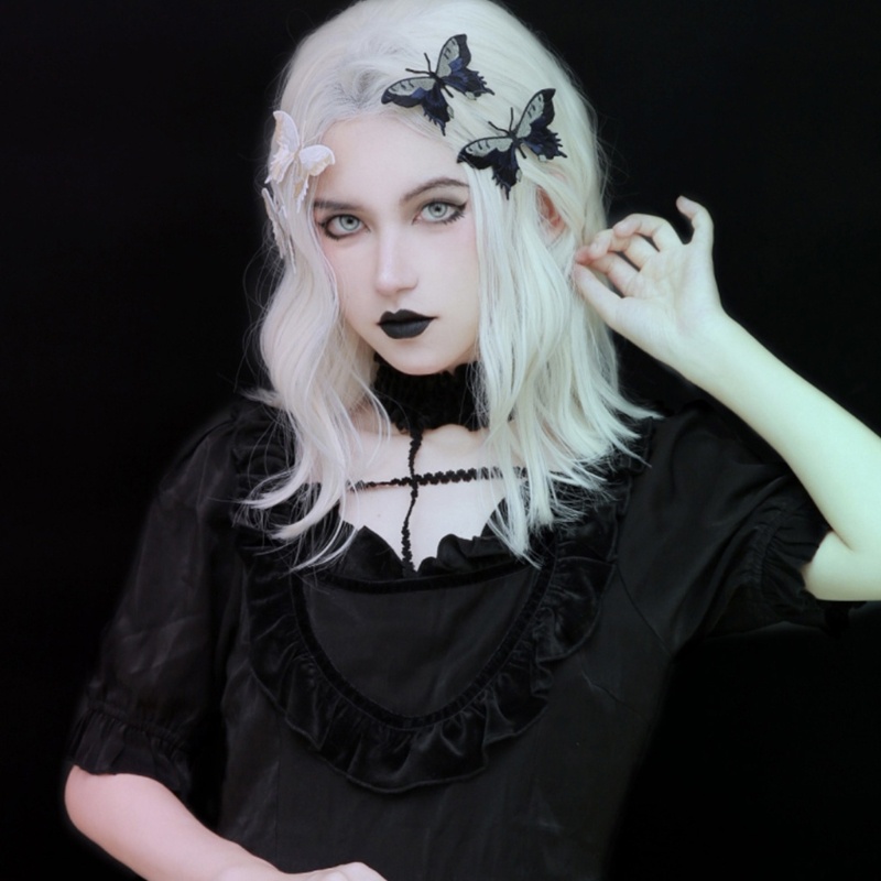 Trâm Cài Tóc Thêu Hình Bướm Phong Cách Gothic