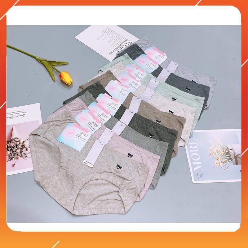 Quần lót nữ cotton đũi cao cấp kháng khuẩn mềm mại thấm hút mồ hôi thoáng mát tag mặt mèo Q2051