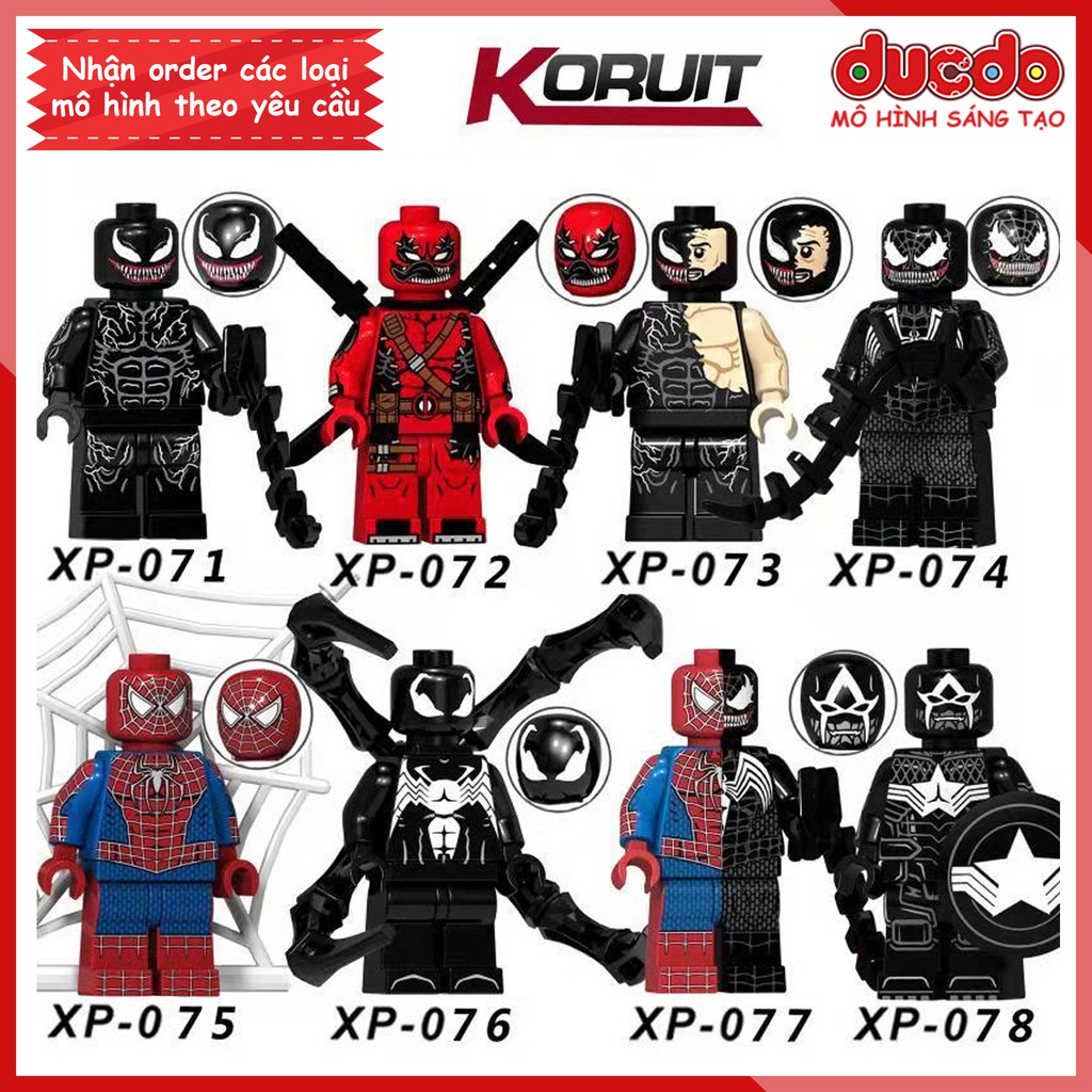 Minifigures các nhân vật Venom, Spiderman, Deapool, Captain cực chất - Đồ chơi Lắp ghép Mini Mô hình Iron Man KT1010