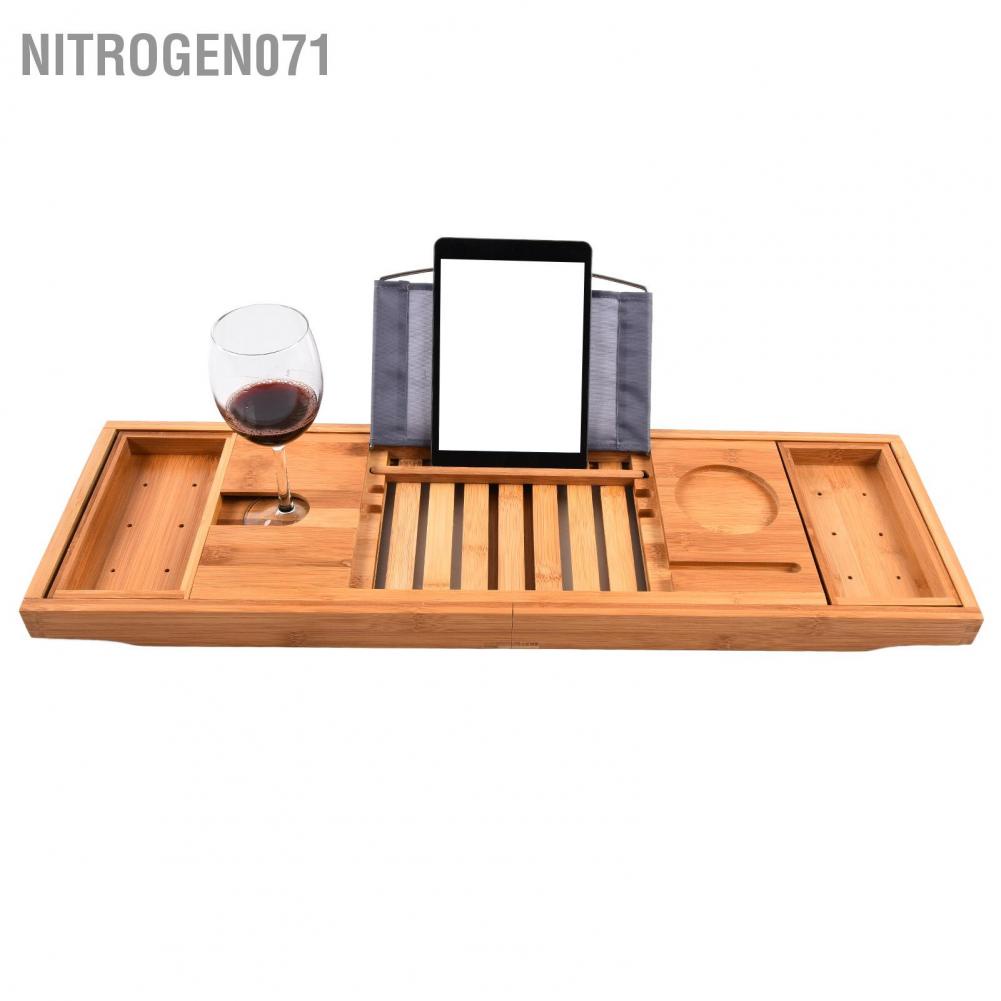 Nitrogen071 Kệ đỡ bồn tắm, Khay gác bồn tăm để - Khay bồn tắm bằng tre Đơn giản  bền có thể thu vào Kệ giá đỡ cho phòng gia đình