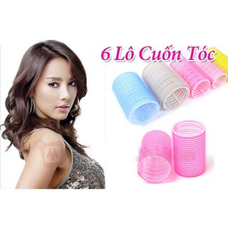 Bộ 6 lô cuốn tóc tự dính cỡ đại đường kính 4cm