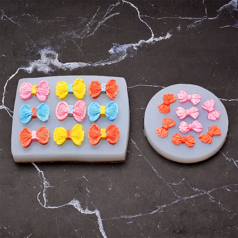 Khuôn Silicone Nhấn Bánh Hình Nơ Trang Trí