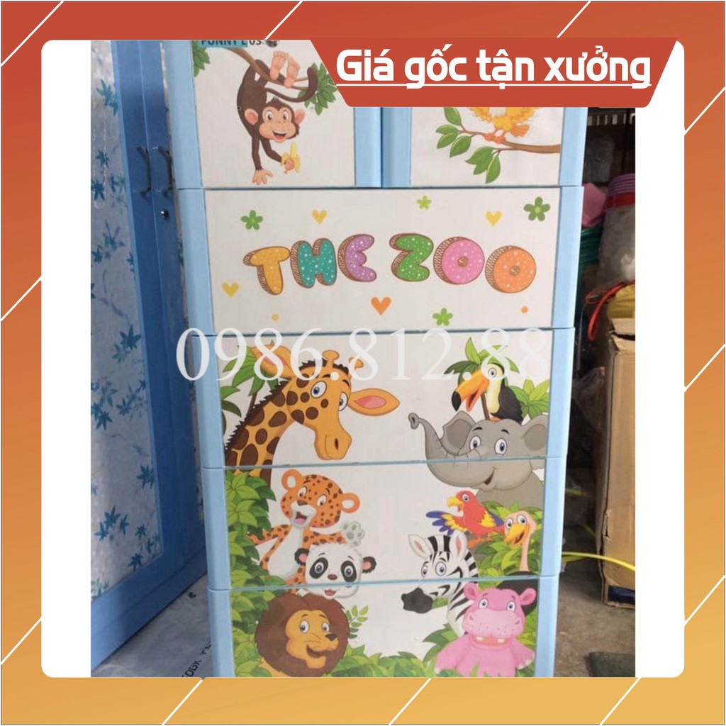 [Chỉ ship HN] Tủ nhựa Funny Việt Nhật  5 tầng 6 ngăn kt 130*70*48 đựng quần áo người lớn/ trẻ em FreeShip nếu inbox