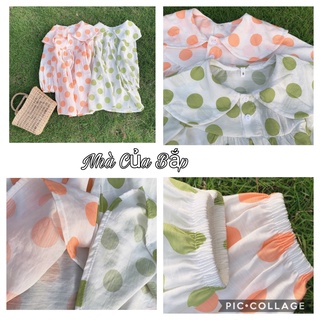 Váy xòe cho bé gái - váy xòe châm bi cho bé từ 2- 7 tuổi