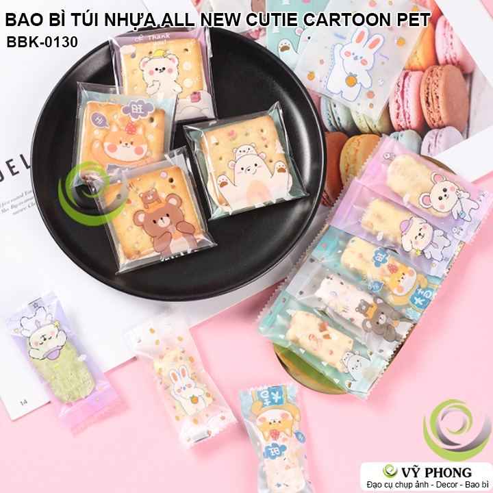 BAO BÌ TÚI DÁN MIỆNG HÀN MIỆNG ĐỰNG BÁNH KẸO ALL NEW CUTIE CARTOON PET KIỂU MỚI QUÀ TẶNG CÁC DỊP LỄ TẾT NOEL BBK-0130