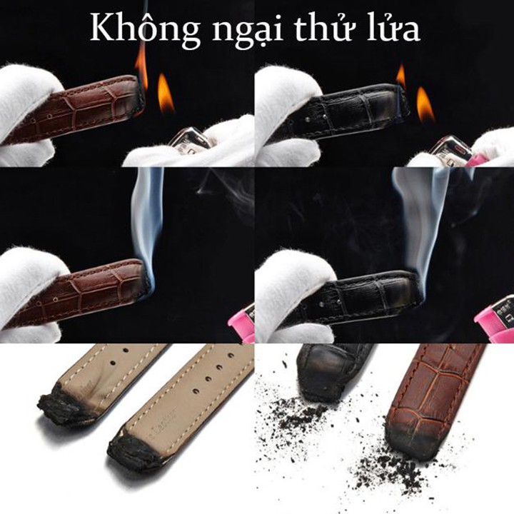 Dây da đồng hồ kèm khóa bướm size 20-22mm