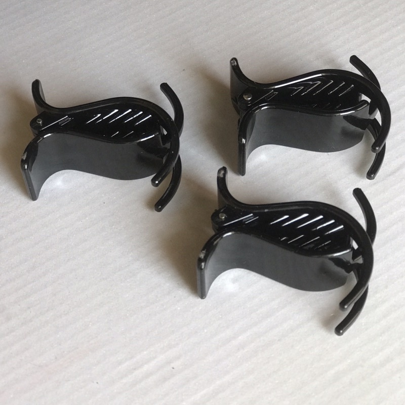 Set 3 kẹp tóc càng cua 3 răng, 5 răng màu đen nhựa nhám và bóng