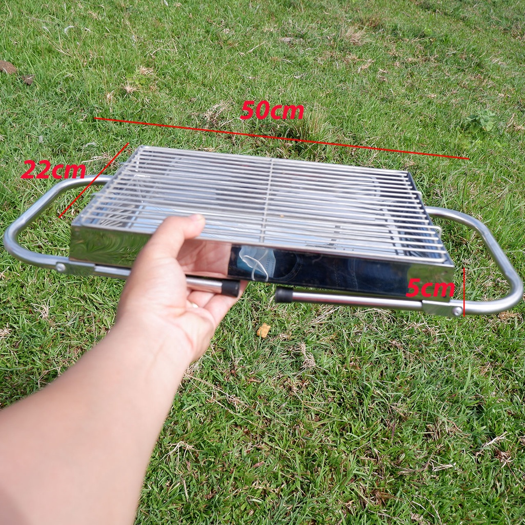 Bếp nướng than hoa gấp gọn, INOX 100%, Bếp nướng ngoài trời, Bếp nướng than hoa gấp gọn đi du lịch, picnic tiệ