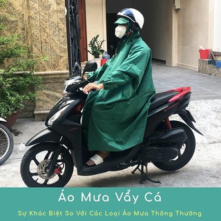 Áo mưa da cá kéo khóa dạng bít