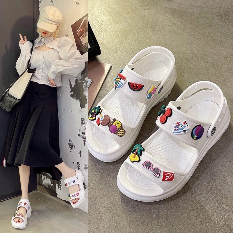 dép cross cao 9 cm quai hậu , tặng 12 sicker Suc bit dau