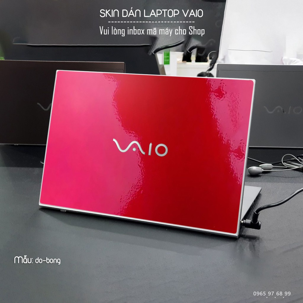 Skin dán Laptop Sony Vaio màu đỏ bóng (inbox mã máy cho Shop)