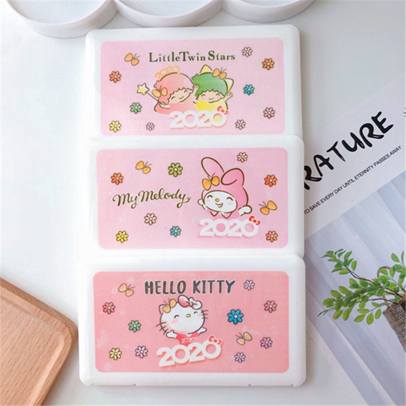 Hộp Nhựa Đựng Khẩu Trang Chống Bụi Họa Tiết Hello Kitty / Melody Đáng Yêu