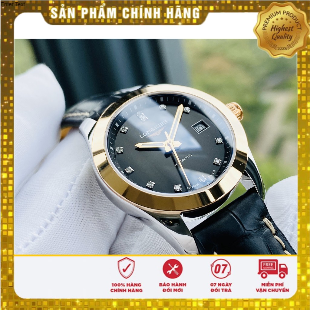 Đồng hồ nữ chính hãng Longines Conquest Classic Model : l22855583 ( l2.285.5.58.3 ) - Máy cơ tự động - Vỏ vàng 18k