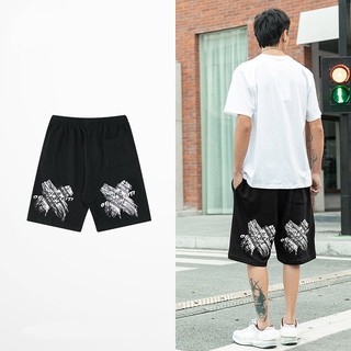 Quần Short nỉ da cá đen tên XXX unisex