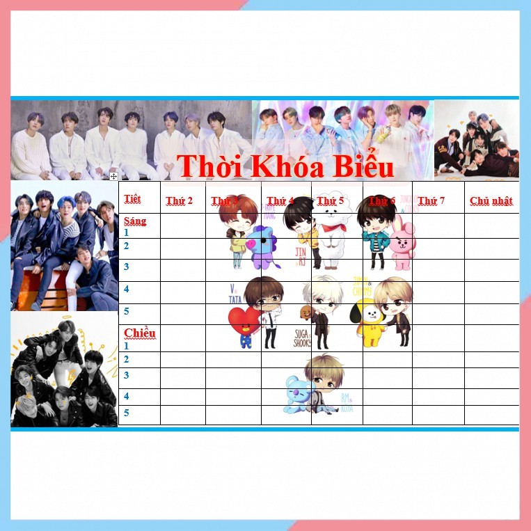 Thời khóa biểu BTS và tất cả thành viên