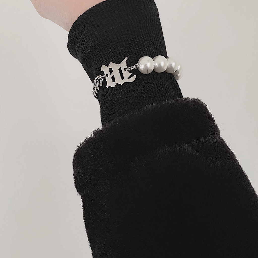 Fashion ins pearl stitching chain bracelet bracelet