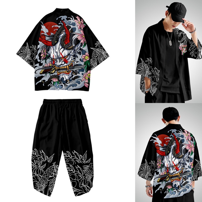 Áo Khoác Kimono Nhật Bản In Hình Yukata Cho Nam