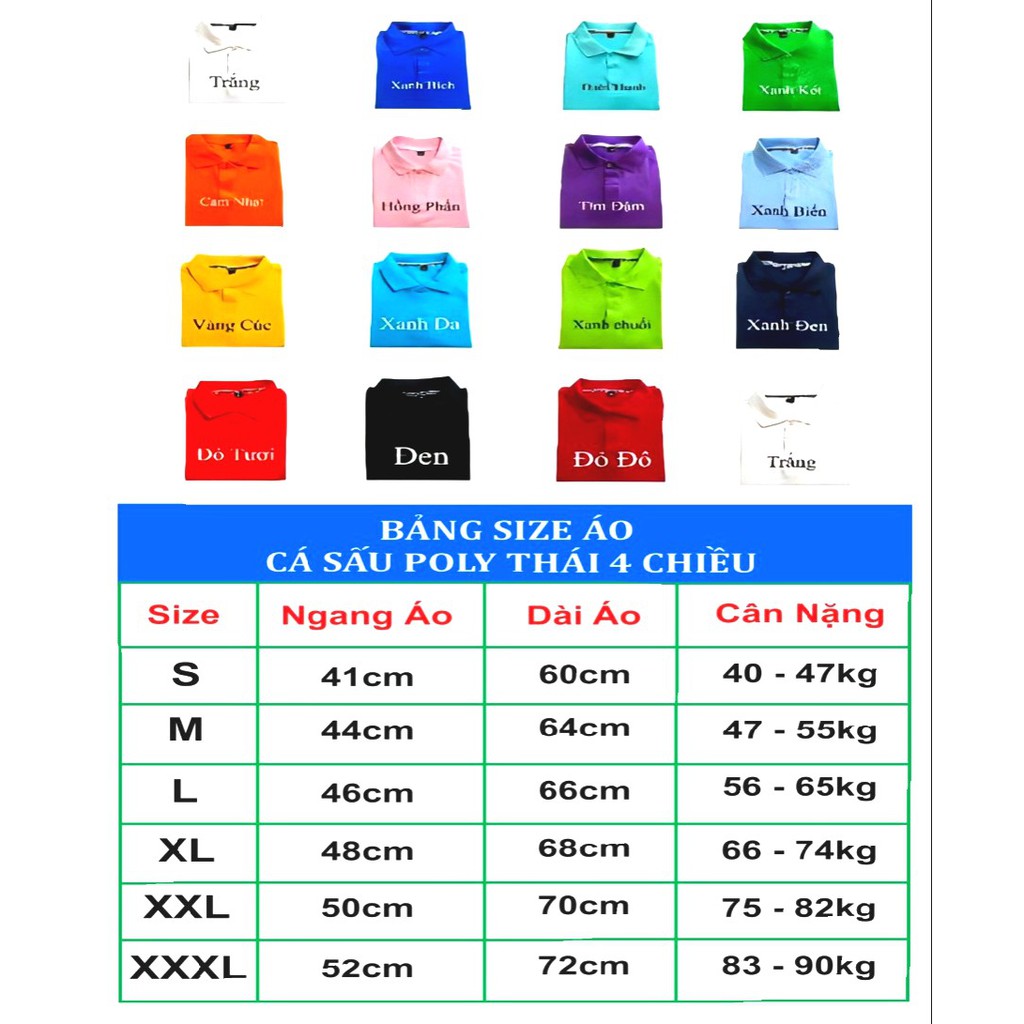 ÁO THUN POLY CÁ SẤU ĐỒNG PHỤC CƠ QUAN ÁO NHÓM TEAM LỚP IN THEO YÊU CẦU | BigBuy360 - bigbuy360.vn