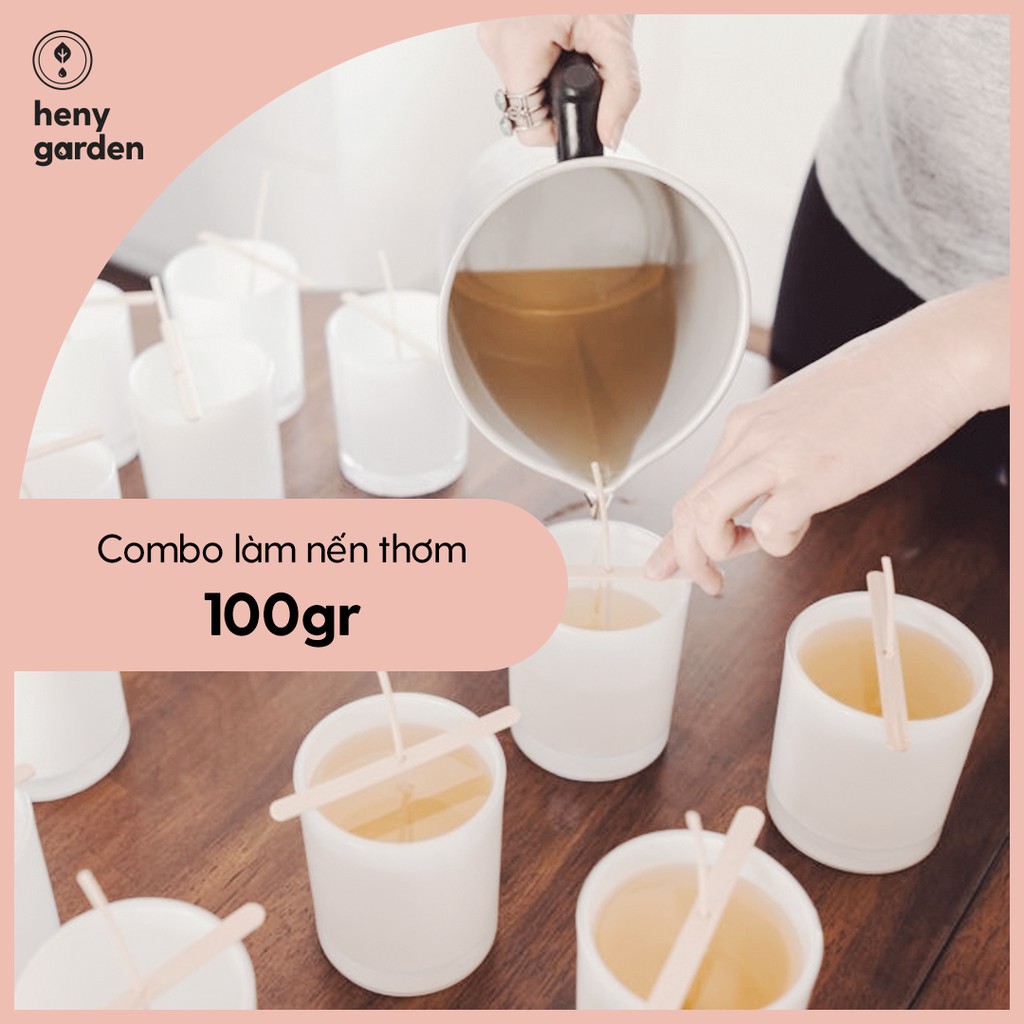 Combo Tự Làm Nến Thơm 100 Gram Dùng Tinh Dầu Phối Hương Cao Cấp Heny Garden – Kho Nguyên Liệu