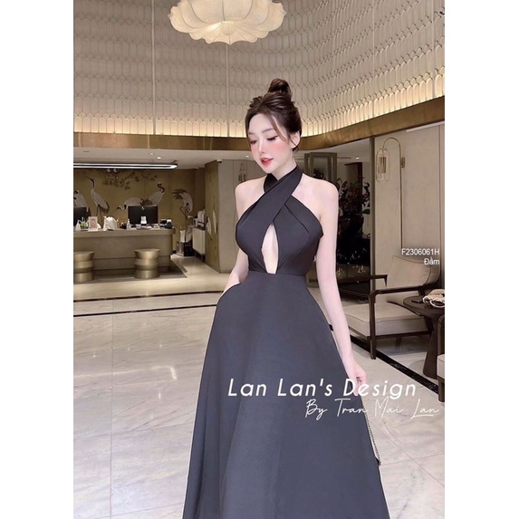 Đầm maxi dáng dài 2 dây bảng hở lưng