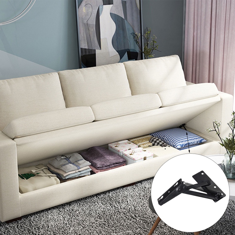 Set 2 Bản Lề Cơ Khí Bằng Thép Màu Đen Có Thể Điều Chỉnh Góc Cho Giường / Ghế Sofa