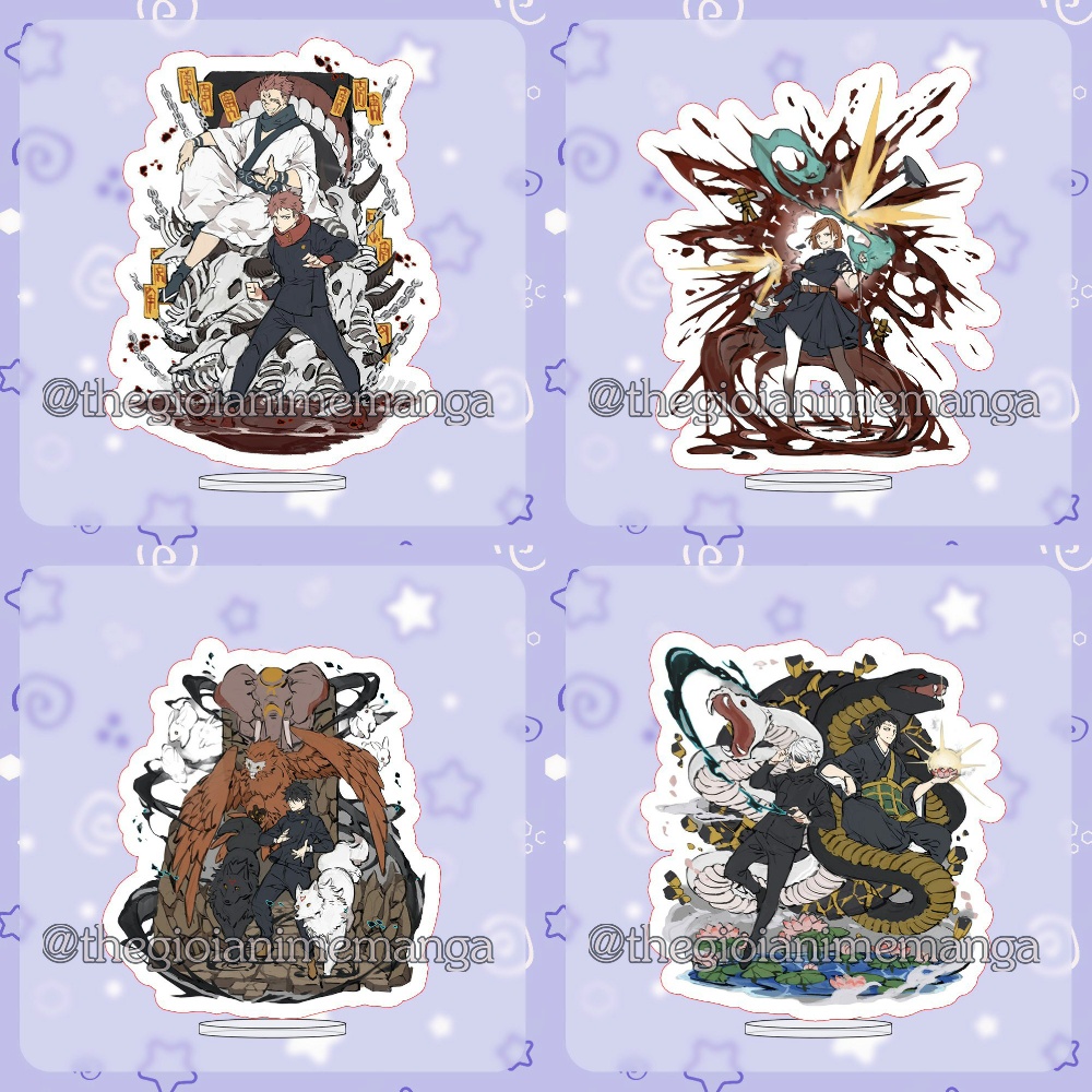 (V2) Standee Jujutsu Kaisen Chú thuật hồi chiến tượng acrylic anime mica chibi trưng bày