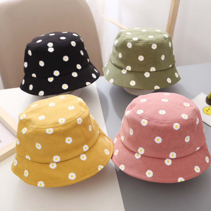 Mũ bucket hoạ tiết hoa cúc chống nắng đáng yêu cho bé