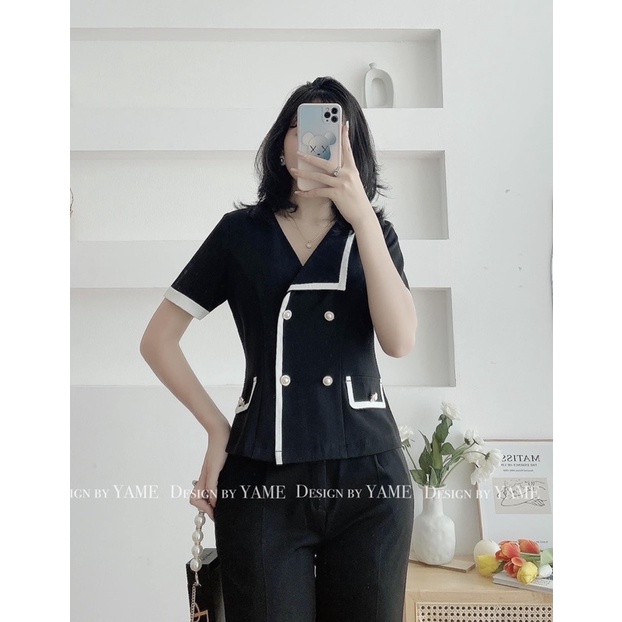 SET ÁO NƠ PHỐI NÚT BIGSIZE KÈM ẢNH THẬT