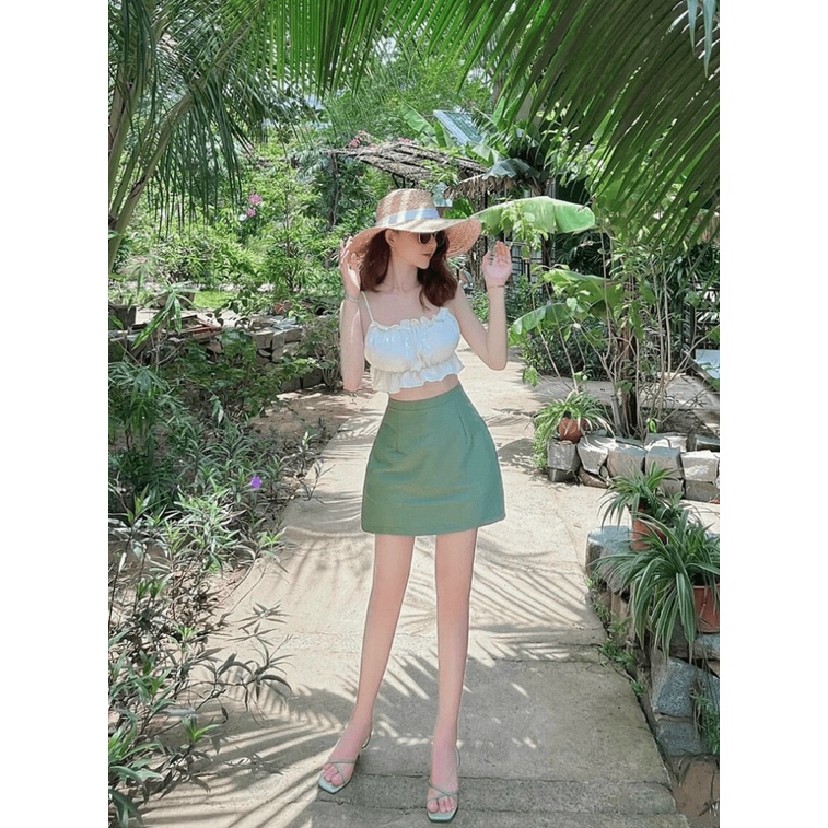 Sét Bộ Đi Chơi 2 Món Áo Hai Dây Kèm Chân Váy Chất Cotton Lạnh Mặc Đẹp Tôn Dáng [NEW UNISEX]