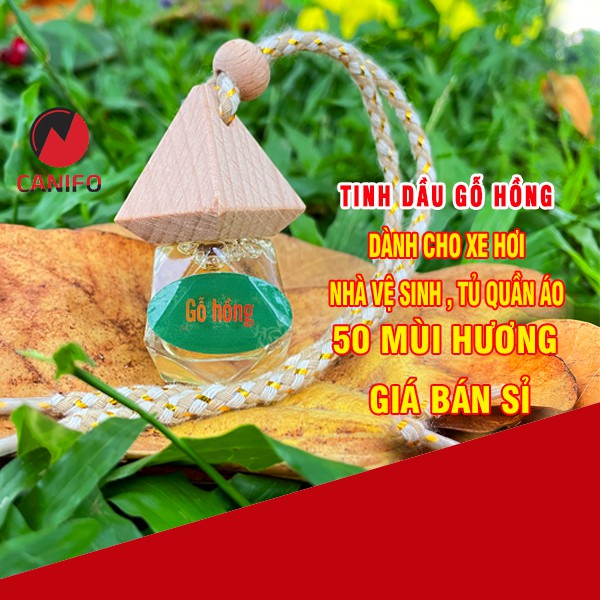 Tinh dầu thơm treo xe gỗ hồng CANIFO nguyên chất - HÀNG CÔNG TY - nhập khẩu ẤN ĐỘ có kiểm định COA, lọ treo khử mùi ô tô