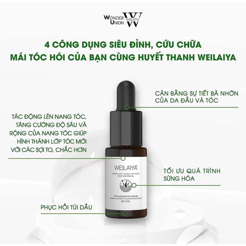 Huyết thanh serum mọc tóc Weilaiya, kích mọc, ngăn rụng set 8 chai