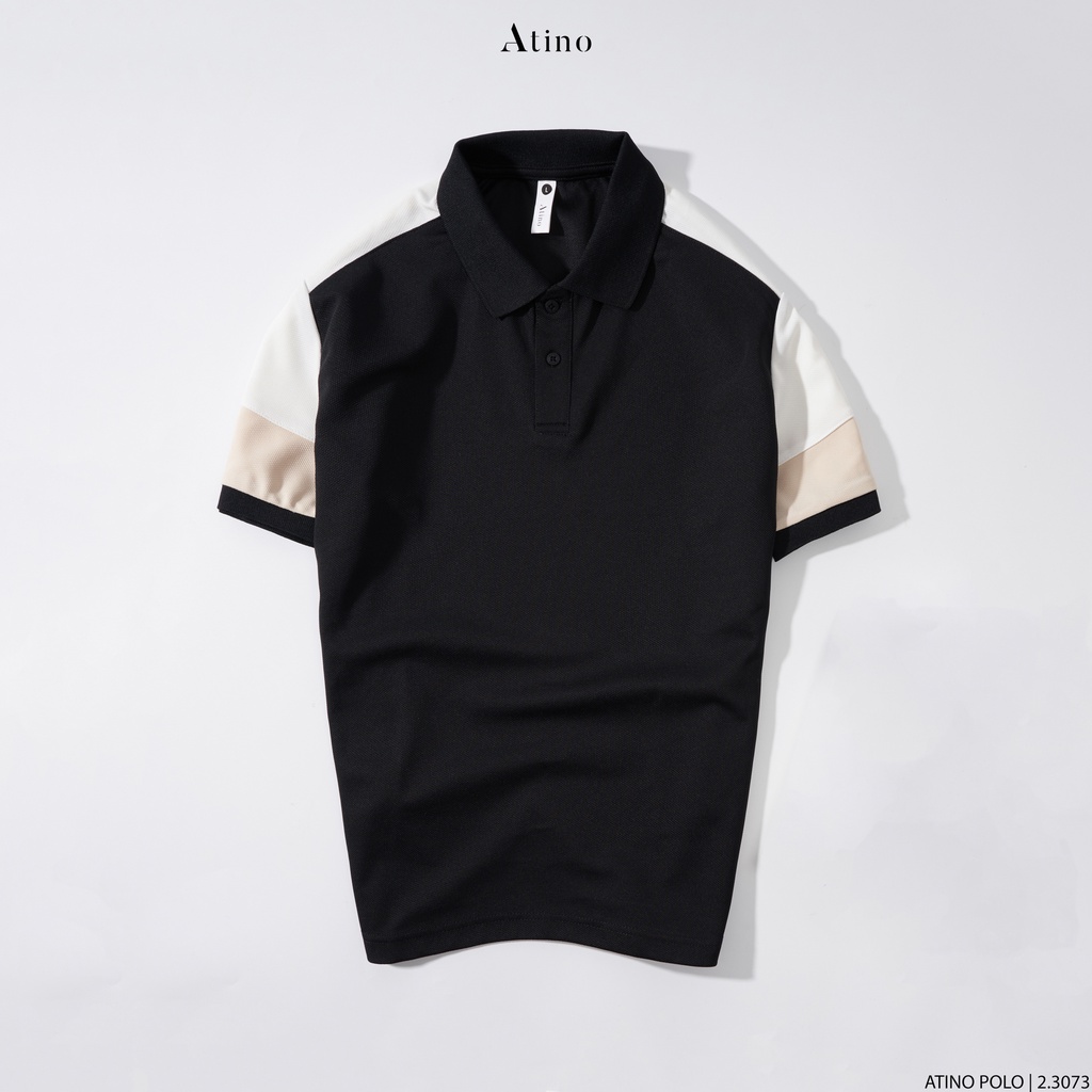 Áo Polo Nam Phối Tay Raglan ATINO vải cá sấu Cotton thoáng mát trẻ trung chuẩn form regular PL2.3073