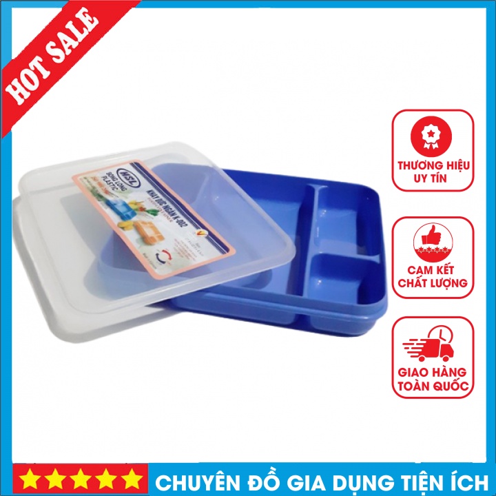 Khay Đựng Cơm Chia Phần Có Nắp Đậy 5 Ngăn Bằng Nhựa Song Long