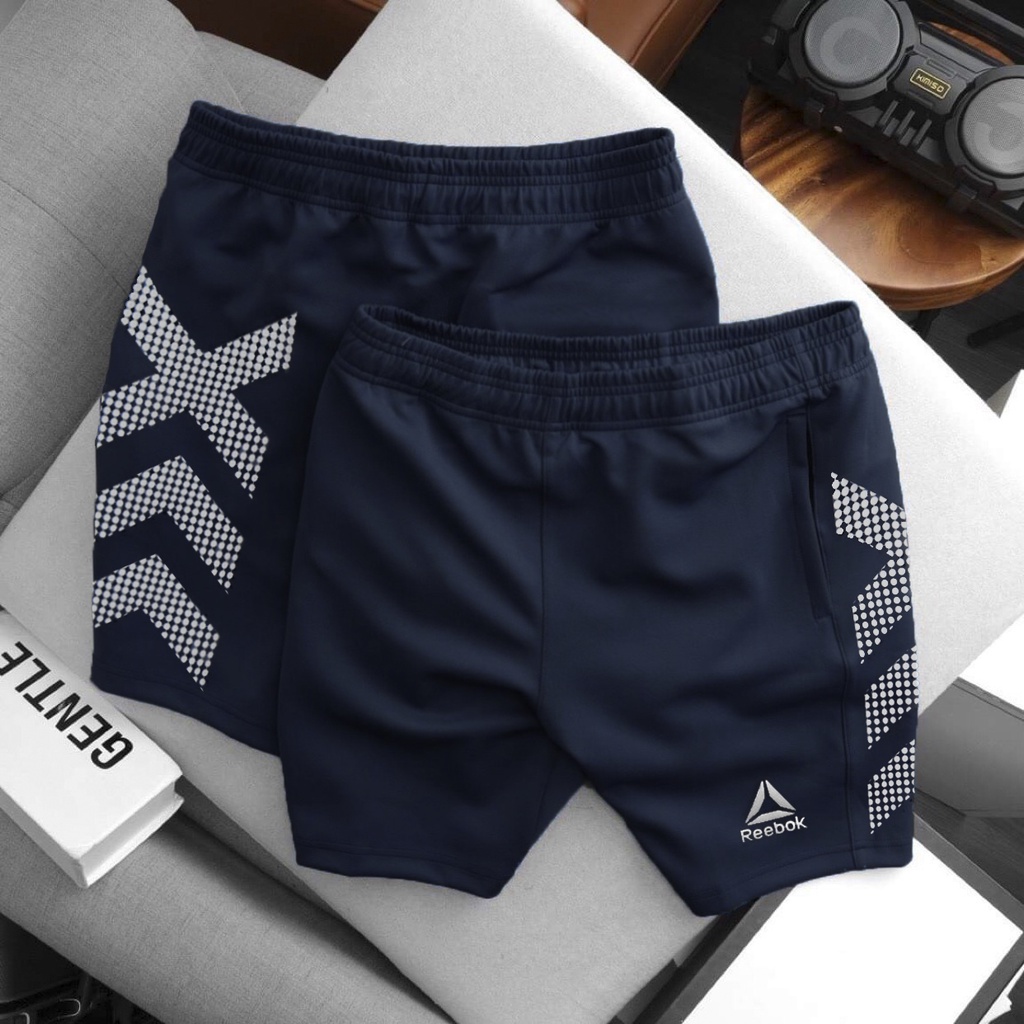 Quần short nam thể thao 𝗥𝗘𝗘𝗕𝗢𝗞  tập gym chạy bộ  co giãn vải 2 da nhập khẩu cao cấp