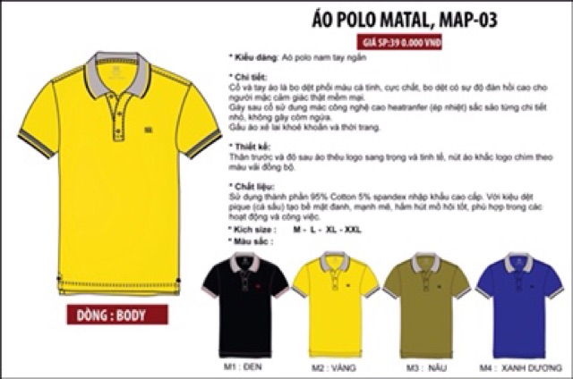 Sale áo Polo Matal hơn 400 👉180k